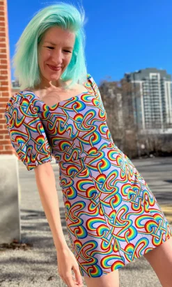 Chickadee Dress - Rainbow Tangle