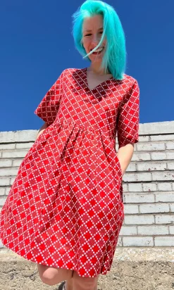 Citril Finch Dress - Red Patches