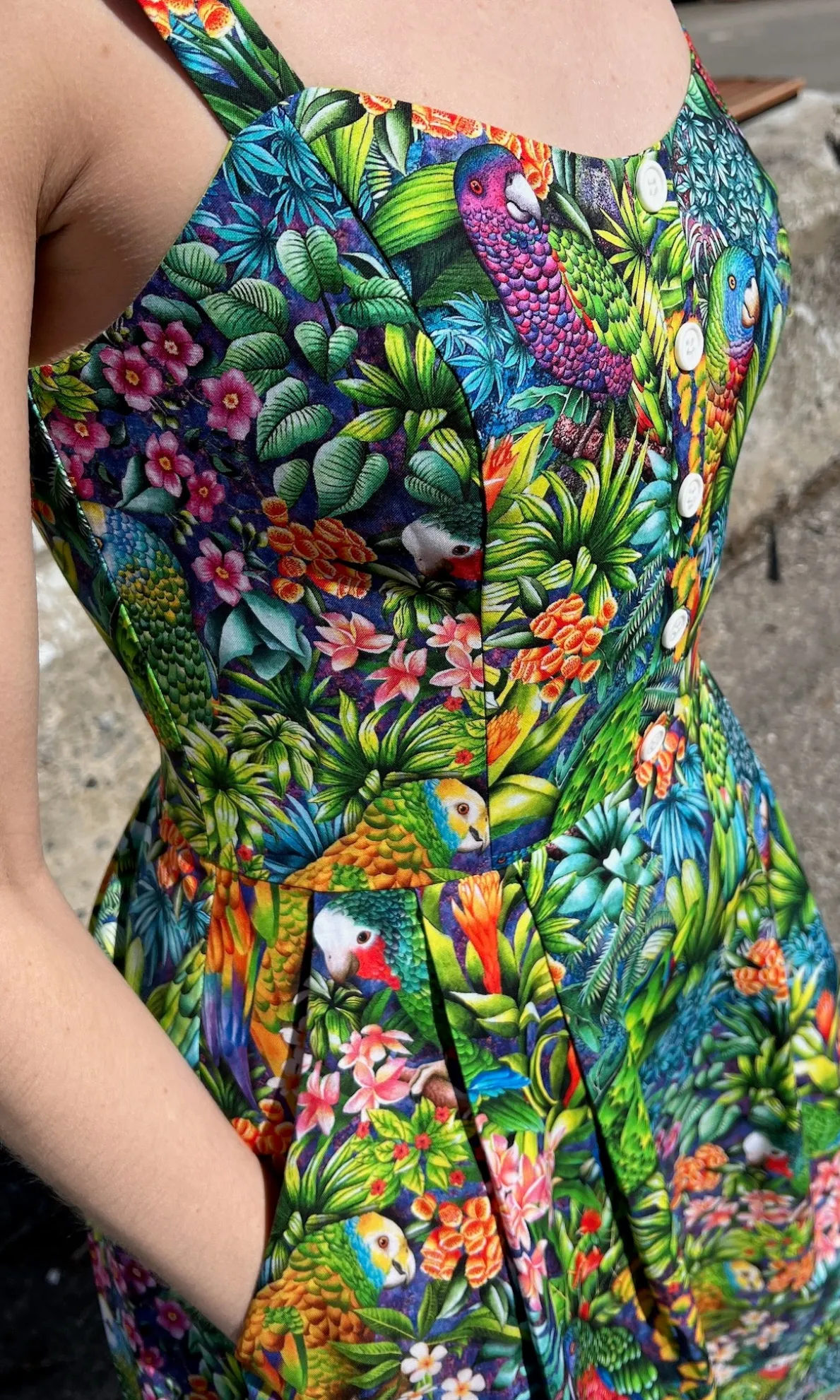 Corncrake Dress - Parrot Jungle