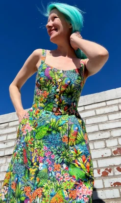Corncrake Dress - Parrot Jungle
