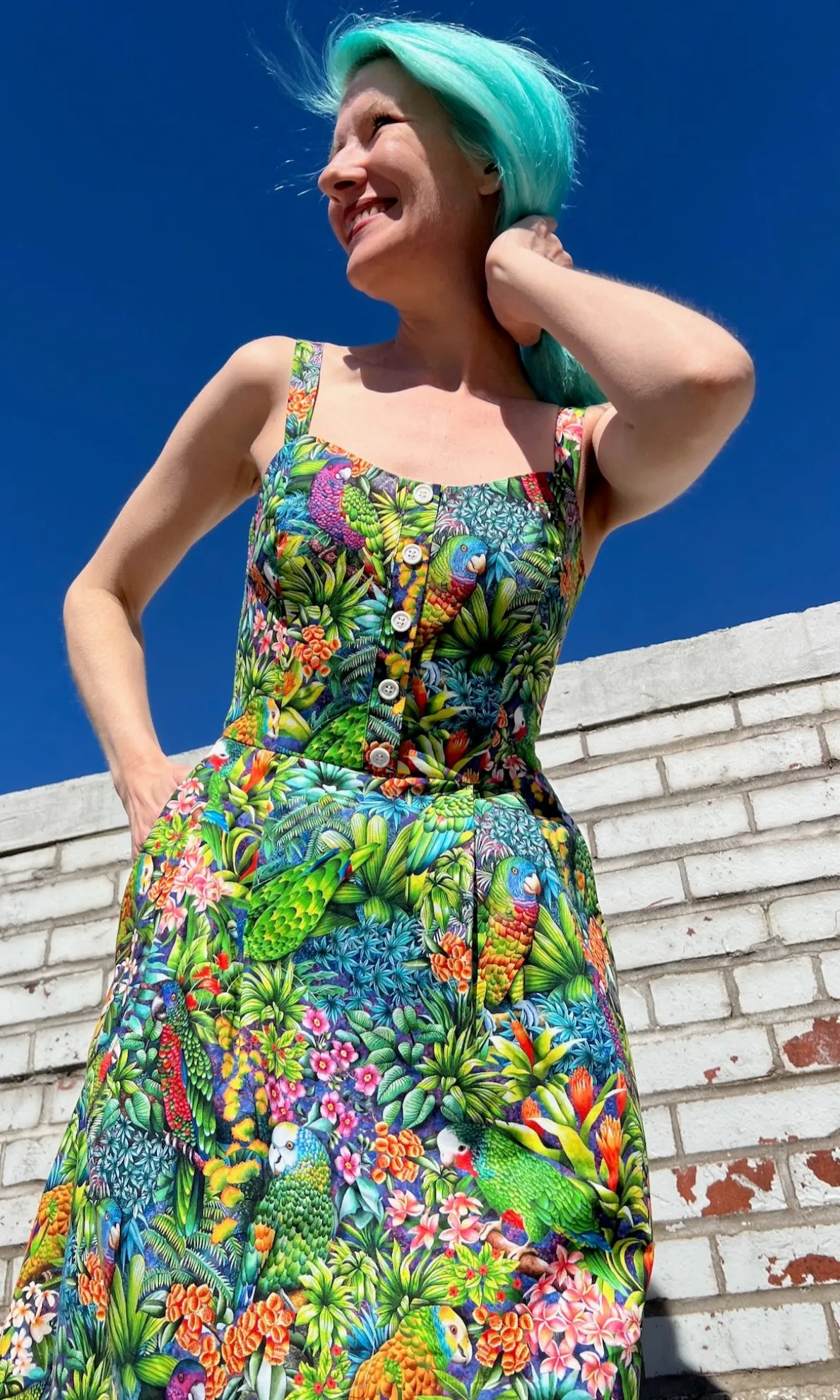 Corncrake Dress - Parrot Jungle