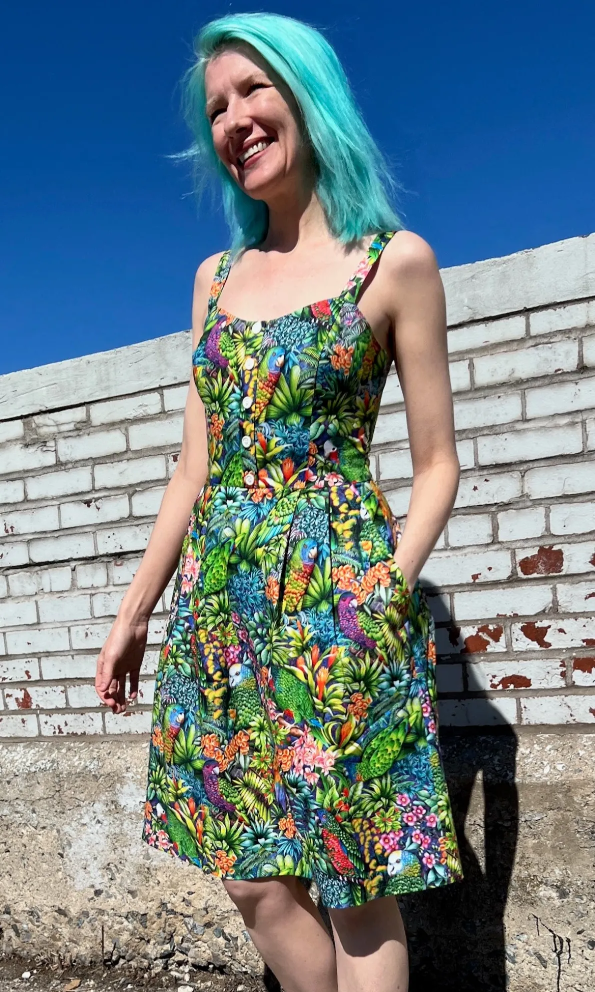 Corncrake Dress - Parrot Jungle