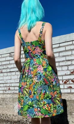 Corncrake Dress - Parrot Jungle