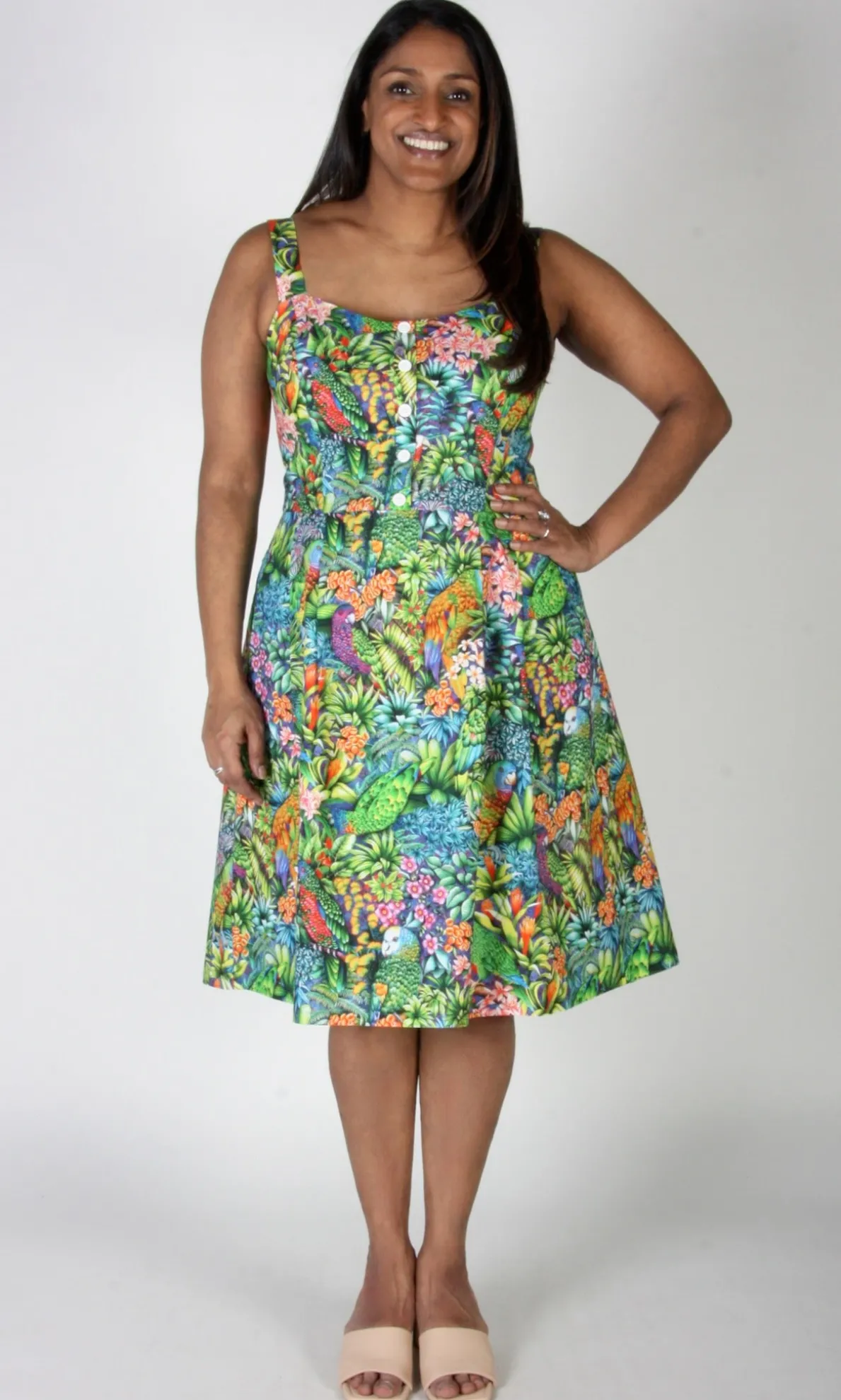 Corncrake Dress - Parrot Jungle