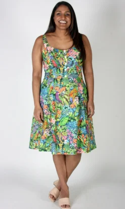 Corncrake Dress - Parrot Jungle