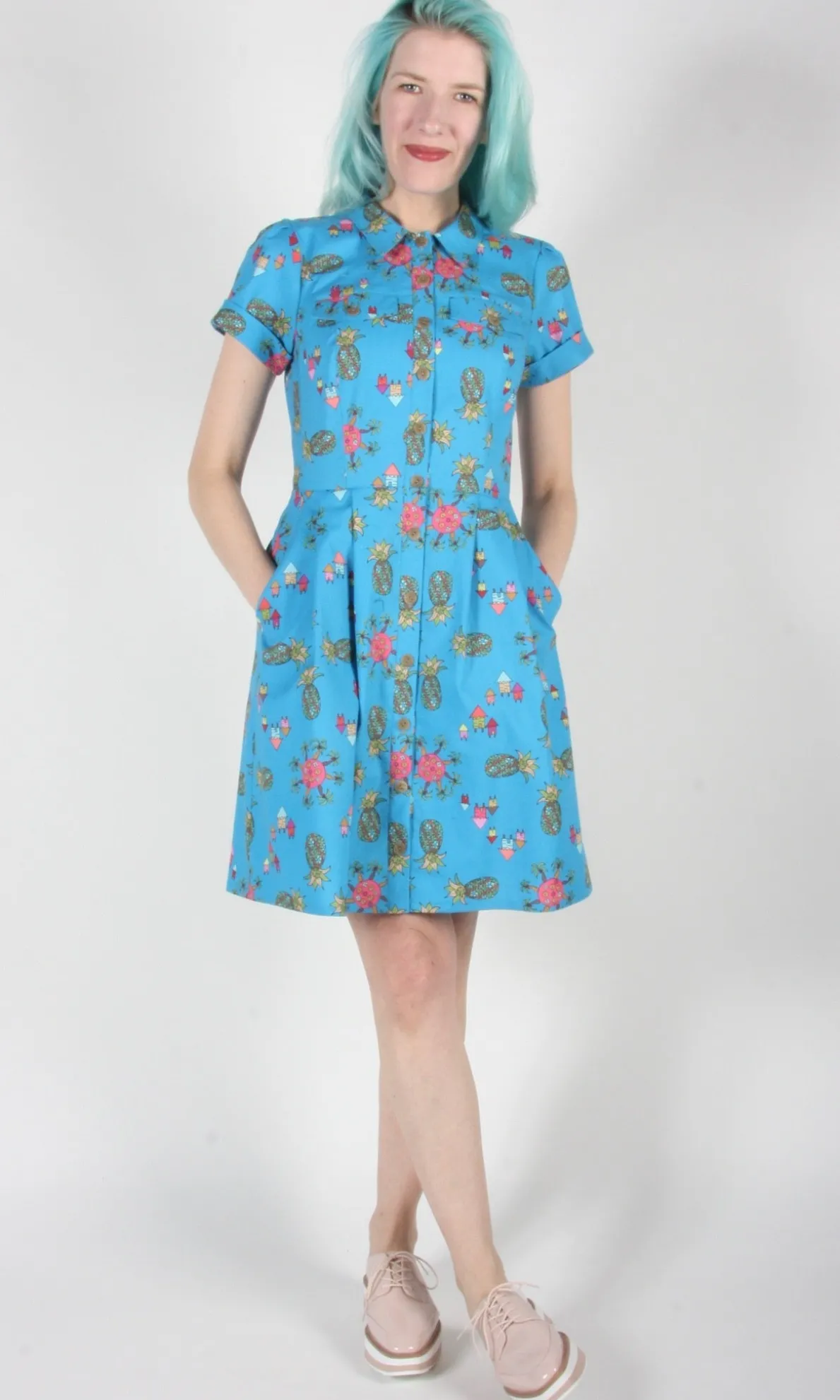 Ptarmigan Dress - Blue Pineapple Party
