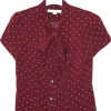 RN922 - 2 - Ibis Top - Burgundy Dots