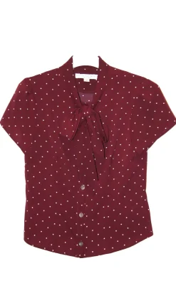 RN922 - 2 - Ibis Top - Burgundy Dots