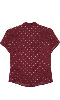 RN922 - 2 - Ibis Top - Burgundy Dots