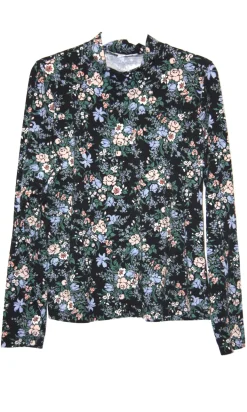 RN880- XL - Nunchie Top - Black Floral