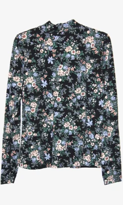 RN880- XL - Nunchie Top - Black Floral