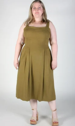 Thornbill Dress - Golden Moss