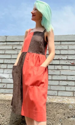 Timber Doodle Dress - Goji Latte