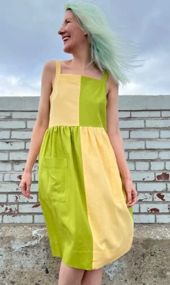 Timber Doodle Dress - Lemon Lime