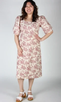 Veery Dress - Brick Village Toile