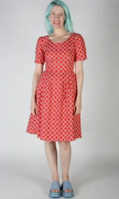 Winter Chippy Dress - Red Patches