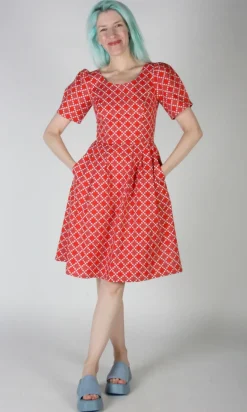 Winter Chippy Dress - Red Patches